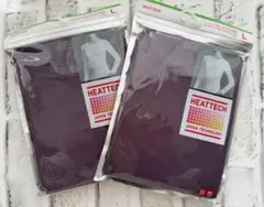 新品未開封 ユニクロヒートテック クルーネックT(長袖) L×2枚 パープル