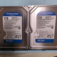 【新古品使用時間10時間以内】HDD 2TB 3.5インチ✕２個
