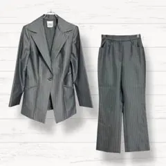 ノーマカマリ NORMA KAMALI セットアップ 9号 毛混 ストライプ