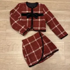 GRL 赤 チェック柄 セットアップ