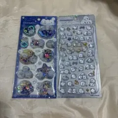 【値下げ】シマエナガ スパンコール入りカプセルシール　プチドロップステッカー