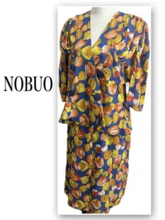 NOBUO セットアップ スーツ チューリップ柄 昭和レトロ 11〜13号 ◎