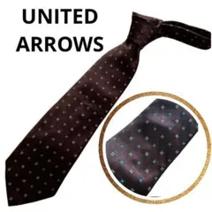 UNITED ARROWS ネクタイ ドット柄 ダークブラウン シルクのサムネイル