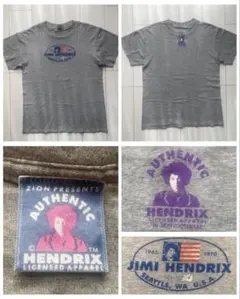 00s vintage jimi hendrix zion 灰色 両面 Tシャツ