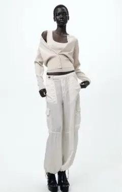 ZARA プレーンニットカーディガン