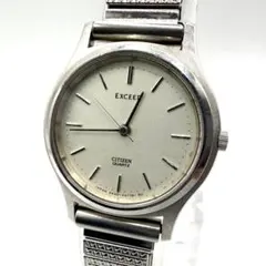 稼働品 新品電池 CITIZEN EXCEED 腕時計 クォーツ シルバー