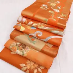 Y7191 名古屋帯　まとめセット　リメイク　花柄　刺繍　花丸紋