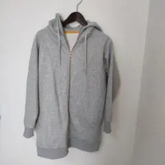 グレー フルジップ ♥フード付き パーカー送料込み身幅約53cm