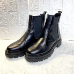 【美品】ENESS エネス サイドゴアブーツ 38 24cm ブラック 厚底