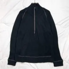 コムサイズム　アーカイブ　ハーフジップ　ニット　黒　Mサイズ