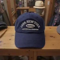 キャップ刺繍ロゴ ニューヨーク1989 ネイビー アジャスター付 重量300g