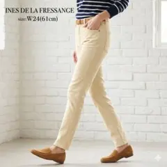 ユニクロ×イネス コーデュロイスキニーパンツ 24 オフホワイト アイボリー