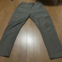 グレー リブ編み カジュアルパンツ