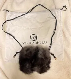 ヴィオラドーロ フォックスファー ミニ ショルダーバッグ　リアルファー