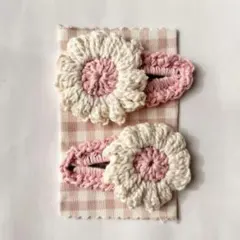 お花のヘアピン　2個セット　ピンク　こども　ベビー　キッズ　ヘアアクセ　春