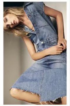 ZARA デニム ノースリーブ ワンピース