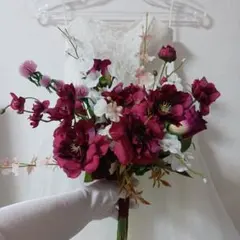 ウェディングブーケ　韓国風ブーケ　アーティシャルフラワーブーケ