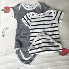 プチバトー　ロンパース　肌着　半袖　2枚セット6m 67cm