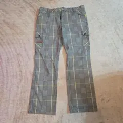 Puma チェック柄カーゴパンツ グレー/イエロー