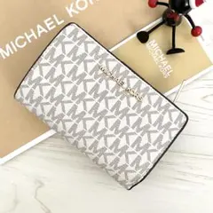 新品 MICHAEL KORS マイケルコース 折り財布 ホワイト ブラウン