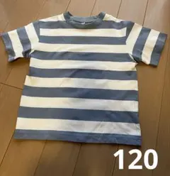 UNIQLO AIRism Tシャツ 120cm 青と白ストライプ