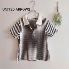 UNITED ARROWS フリル付きポロシャツ 五分袖 ベージュ UNITED ARROWS フリル付きポロシャツ 五分袖 ベージュ UNITED ARROWS