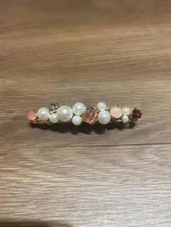 【美品】パール×ビジューの上品バレッタきら✴︎結婚式・お呼ばれにも◎
