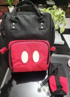 ミッキー マザーズバッグ リュック ブラック×レッド