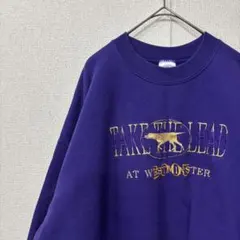 ギルダン　スウェット　刺繍　ロゴ　パープル　アメリカ古着　 XL 2995