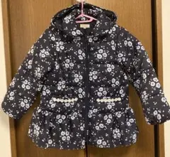 セラフ　中綿コート　ダウン　ネイビー　花柄　140