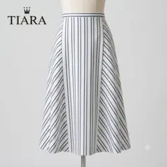 TIARA ティアラ ストライプ フレアスカート 2 ネイビーのサムネイル
