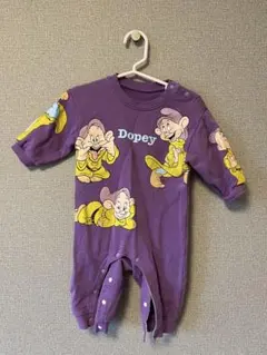 白雪姫 7人の小人 おとぼけ ドーピー 紫色ロンパース 80cm