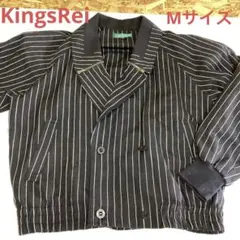 メンズ　上着　ストライプ　オシャレ　黒　Mサイズ　KingsRei （く96）