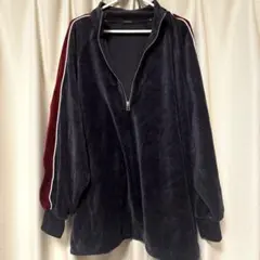 JEANASIS ベロアラインハーフZIPプルオーバー