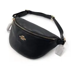 《未使用品》COACH コーチ ボディバッグ シボ革 レザー ブラック 黒系