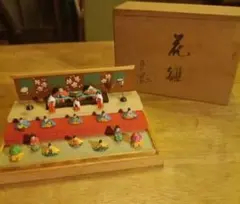 希少 花雛 極小 五段飾り 雛人形 作家物 署名 落款 共箱付 伝統工芸 豆雛
