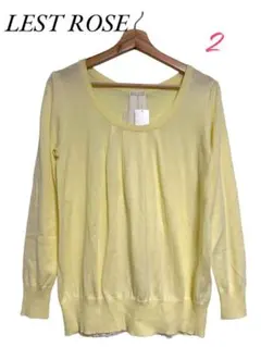 LEST ROSEレストローズ【未使用】長袖ニット　トップス　リボン　イエロー2