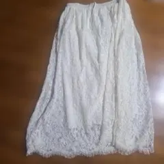 アイボリー レース ロングスカート