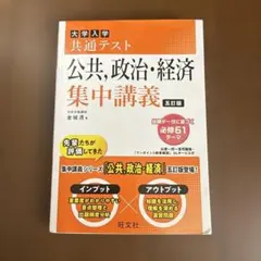 旺文社　大学入学共通テスト公共,政治・経済集中講義