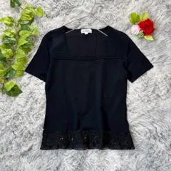 クレージュ 38 アンサンブル カーディガン 刺繍 黒 ビーズ 卒業式 入学式のサムネイル
