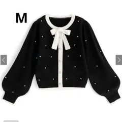 GRL リボンタイビジューニットトップス