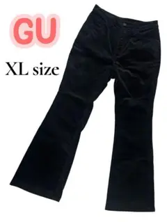 GU コーデュロイ ブラックパンツ XL 秋冬