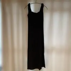 ZARA ブラック キャミワンピース ロング丈 バックレースアップ