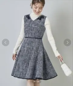 tocco closet★　ワンピース　ビジュー　刺繍　ツイードノースリーブ