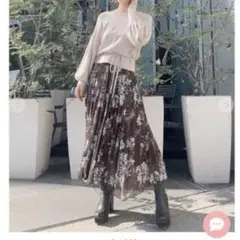 COCODEAL フラワープリーツフレアスカート