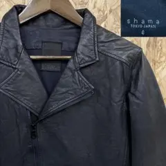 【上質本革】 shama シャマ 牛革 レザー ダブルライダース ブルゾン 38