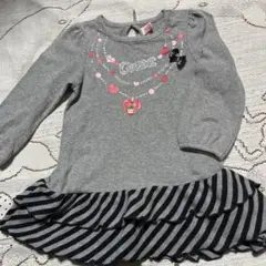 美品♡ミキハウスホットビスケッツ♡２段フリルワンピース♡90