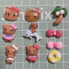 ガングロキティちゃんネイルパーツ10個セット
