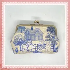 ハンドメイド　がま口ポーチ　ユキエモン　キャットガーデン