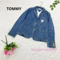TOMMY デニム　テーラード　ジャケット　金釦　ライトブルー　S ユニセックス